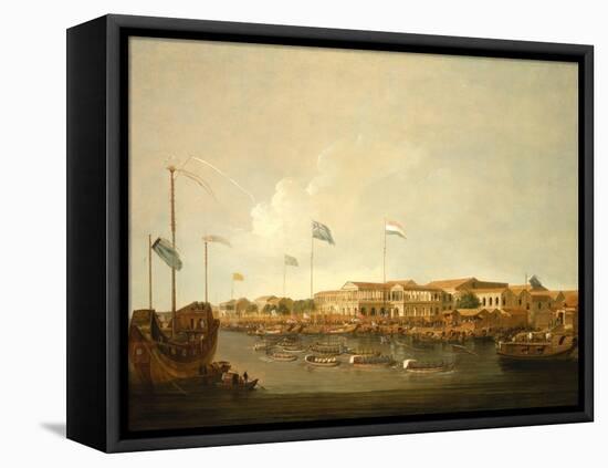 The Hongs at Canton from the South East, with a Regatta on the Pearl River-Thomas Daniell-Framed Premier Image Canvas