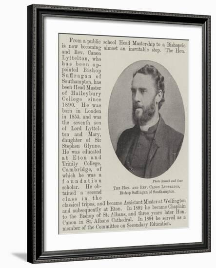 The Honourable and Reverend Canon Lyttelton, Bishop Suffragan of Southampton-null-Framed Giclee Print