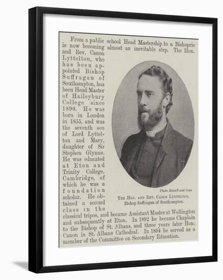 The Honourable and Reverend Canon Lyttelton, Bishop Suffragan of Southampton-null-Framed Giclee Print