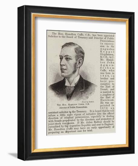 The Honourable Hamilton Cuffe, Cb, Director of Public Prosecutions-null-Framed Giclee Print