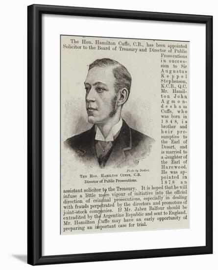 The Honourable Hamilton Cuffe, Cb, Director of Public Prosecutions-null-Framed Giclee Print