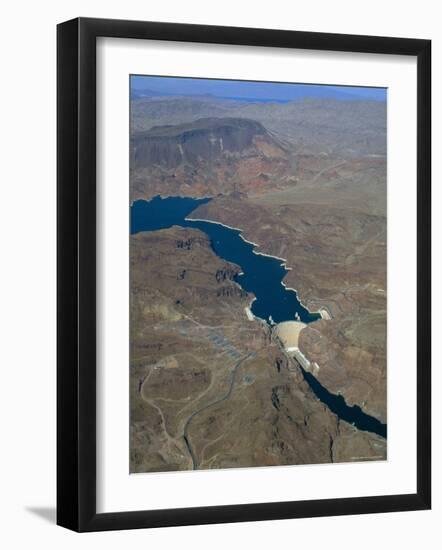 The Hoover Dam and Lake Mead from the Air, Nevada, USA.-Fraser Hall-Framed Photographic Print