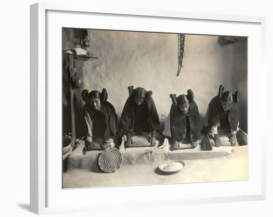 The Hopi Mealing Trough-Edward S^ Curtis-Framed Photo