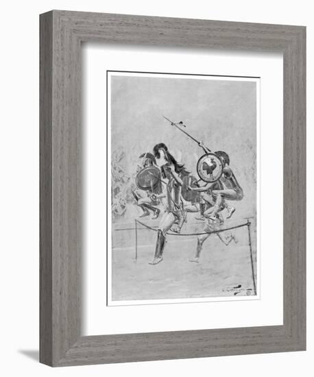 The Hoplitodromos or Warriors' Race-Andre Castaigne-Framed Art Print