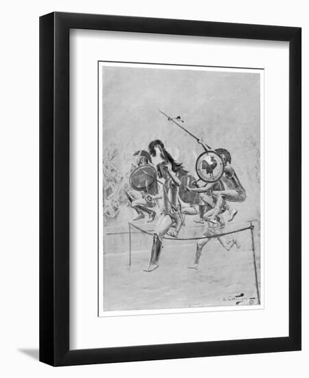 The Hoplitodromos or Warriors' Race-Andre Castaigne-Framed Art Print