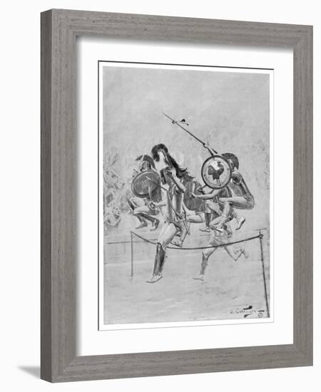 The Hoplitodromos or Warriors' Race-Andre Castaigne-Framed Art Print