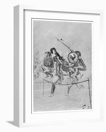 The Hoplitodromos or Warriors' Race-Andre Castaigne-Framed Art Print