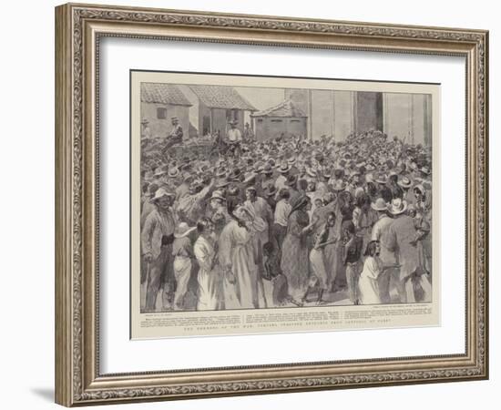 The Horrors of the War, Feeding Starving Refugees from Santiago at Caney-Henry Marriott Paget-Framed Giclee Print