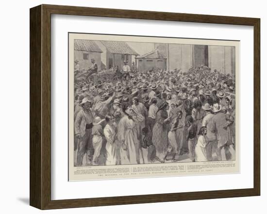 The Horrors of the War, Feeding Starving Refugees from Santiago at Caney-Henry Marriott Paget-Framed Giclee Print