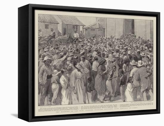 The Horrors of the War, Feeding Starving Refugees from Santiago at Caney-Henry Marriott Paget-Framed Premier Image Canvas