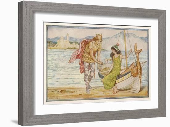"The Horse and the Sword" Sigurd Gives the Ring to Helga, an Icelandic Tale-Henry Justice Ford-Framed Art Print