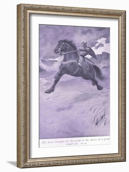 The Horse Brought Sir Percivale to the Shores of a Great Rough Sea-William Henry Margetson-Framed Giclee Print