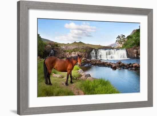The Horse Near the Waterfall-Philippe Sainte-Laudy-Framed Photographic Print