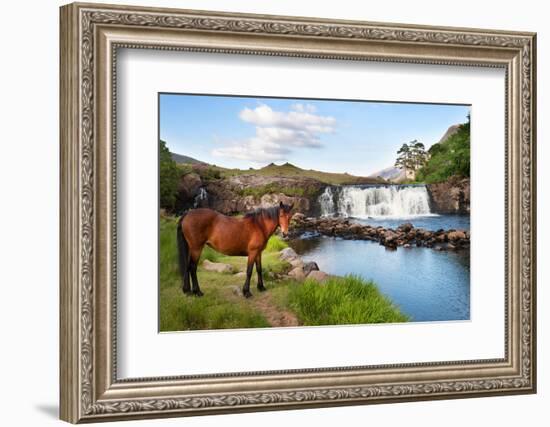 The Horse Near the Waterfall-Philippe Sainte-Laudy-Framed Photographic Print