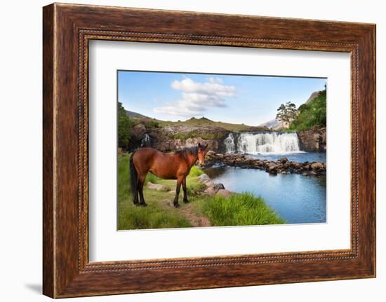 The Horse Near the Waterfall-Philippe Sainte-Laudy-Framed Photographic Print