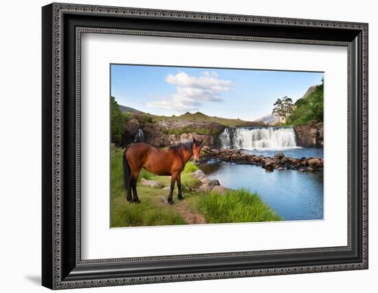 The Horse Near the Waterfall-Philippe Sainte-Laudy-Framed Photographic Print