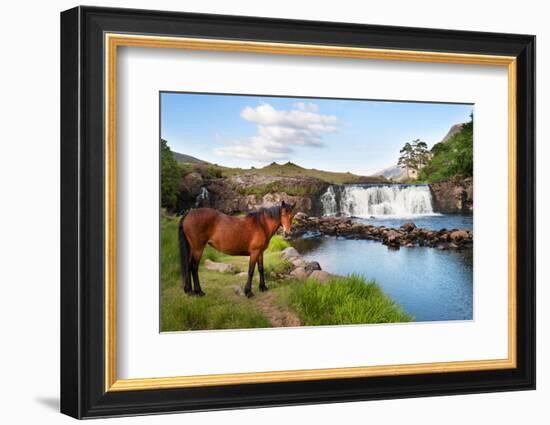 The Horse Near the Waterfall-Philippe Sainte-Laudy-Framed Photographic Print