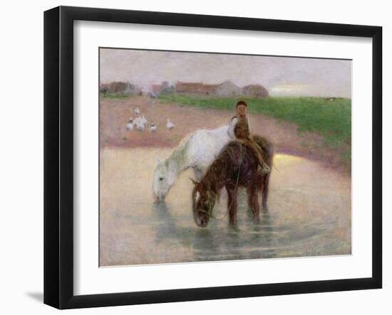 The Horse Pond, C.1890-Edward Stott-Framed Giclee Print