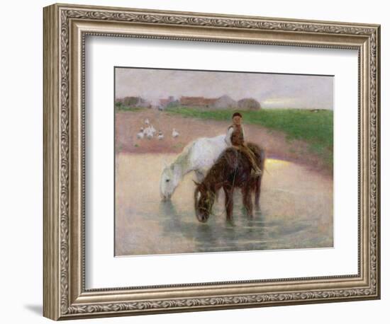 The Horse Pond, C.1890-Edward Stott-Framed Giclee Print