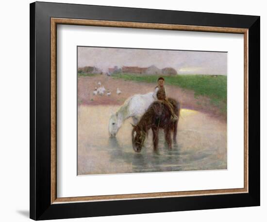 The Horse Pond, C.1890-Edward Stott-Framed Giclee Print