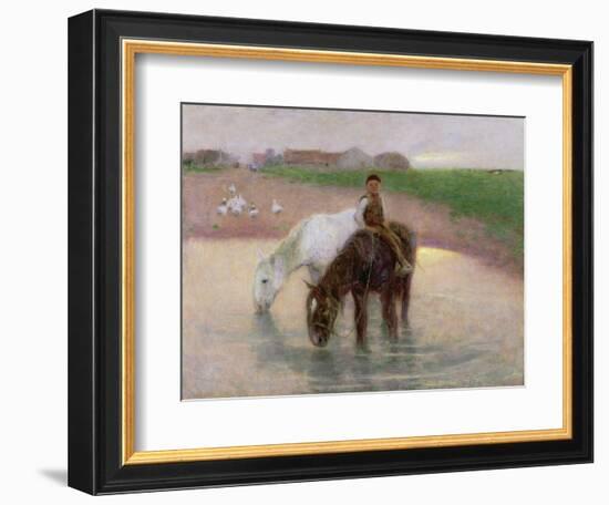 The Horse Pond, C.1890-Edward Stott-Framed Giclee Print