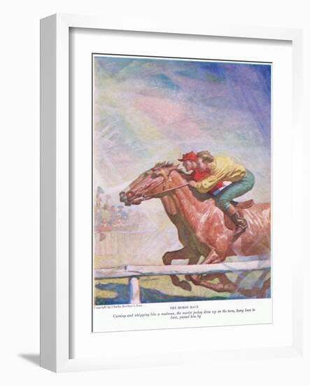 The Horse Race: Cursing and Whipping like a Madman, the Scarlet Jockey Drew up on the Turn, Hung Kn-Newell Convers Wyeth-Framed Giclee Print