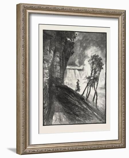 The Horse-Shoe Fall, from under Cliff at Goat Island, Canada, Nineteenth Century-null-Framed Giclee Print