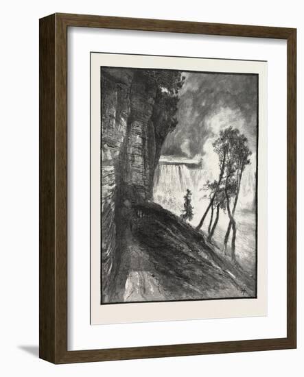The Horse-Shoe Fall, from under Cliff at Goat Island, Canada, Nineteenth Century-null-Framed Giclee Print
