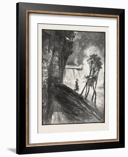 The Horse-Shoe Fall, from under Cliff at Goat Island, Canada, Nineteenth Century-null-Framed Giclee Print