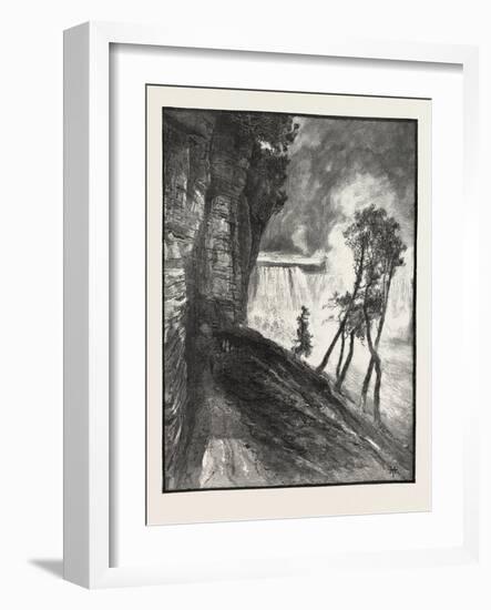 The Horse-Shoe Fall, from under Cliff at Goat Island, Canada, Nineteenth Century-null-Framed Giclee Print