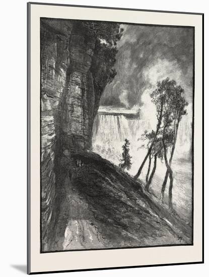 The Horse-Shoe Fall, from under Cliff at Goat Island, Canada, Nineteenth Century-null-Mounted Giclee Print