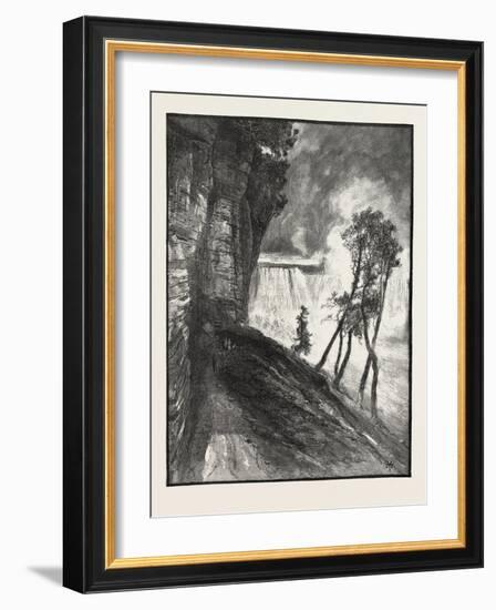 The Horse-Shoe Fall, from under Cliff at Goat Island, Canada, Nineteenth Century-null-Framed Giclee Print