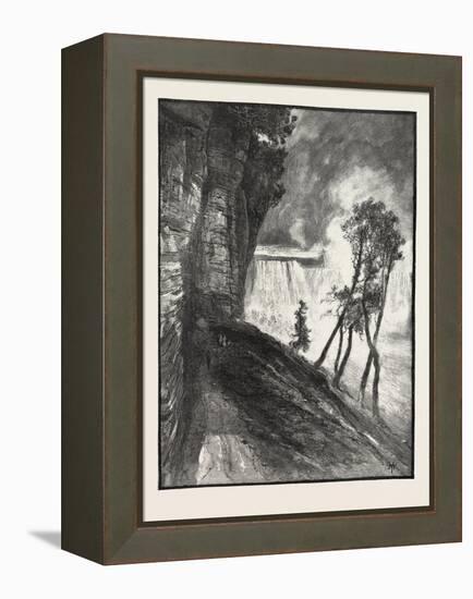 The Horse-Shoe Fall, from under Cliff at Goat Island, Canada, Nineteenth Century-null-Framed Premier Image Canvas