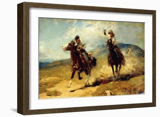 The Horse Thief, 1925-Frank Tenney Johnson-Framed Giclee Print