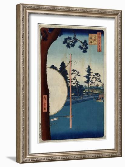 The Horse Track at Takata (One Hundred Famous Views of Ed), 1856-1858-Utagawa Hiroshige-Framed Giclee Print