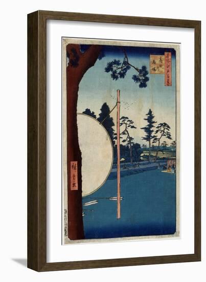 The Horse Track at Takata (One Hundred Famous Views of Ed), 1856-1858-Utagawa Hiroshige-Framed Giclee Print