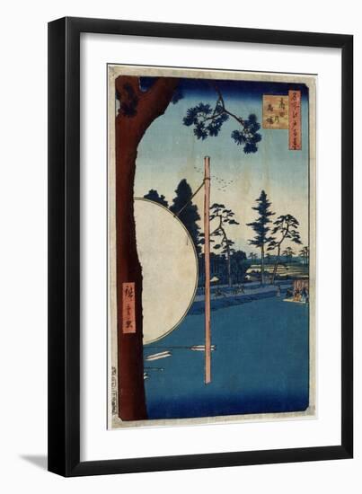 The Horse Track at Takata (One Hundred Famous Views of Ed), 1856-1858-Utagawa Hiroshige-Framed Giclee Print