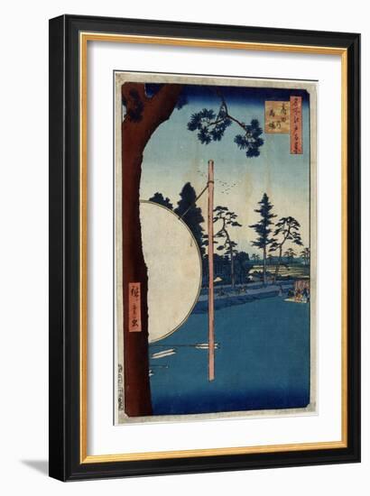 The Horse Track at Takata (One Hundred Famous Views of Ed), 1856-1858-Utagawa Hiroshige-Framed Giclee Print