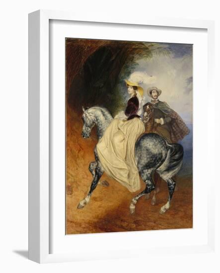 The Horsemen. Portrait of Eugeny and Emily Mussard, 1849-Karl Pavlovich Briullov-Framed Giclee Print