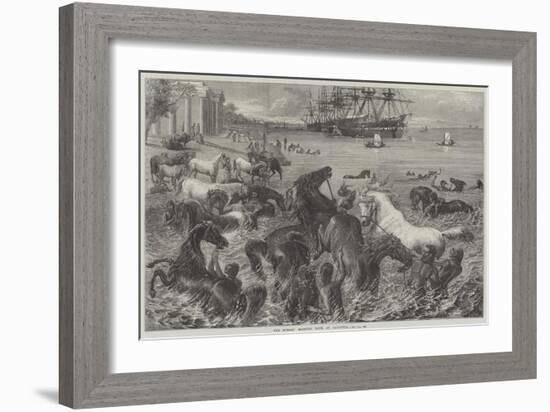 The Horses' Morning Bath at Calcutta-Friedrich Wilhelm Keyl-Framed Giclee Print