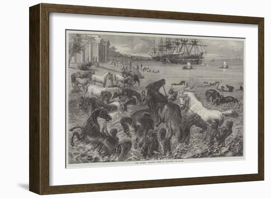 The Horses' Morning Bath at Calcutta-Friedrich Wilhelm Keyl-Framed Giclee Print