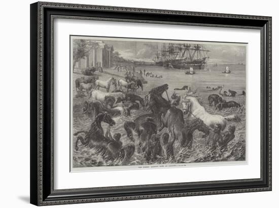 The Horses' Morning Bath at Calcutta-Friedrich Wilhelm Keyl-Framed Giclee Print