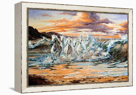 The Horses Running From Waves-balaikin2009-Framed Stretched Canvas