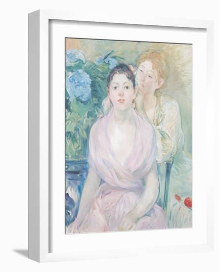 The Hortensia, or the Two Sisters, 1894-Berthe Morisot-Framed Giclee Print