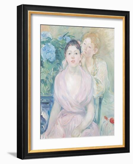 The Hortensia, or the Two Sisters, 1894-Berthe Morisot-Framed Giclee Print