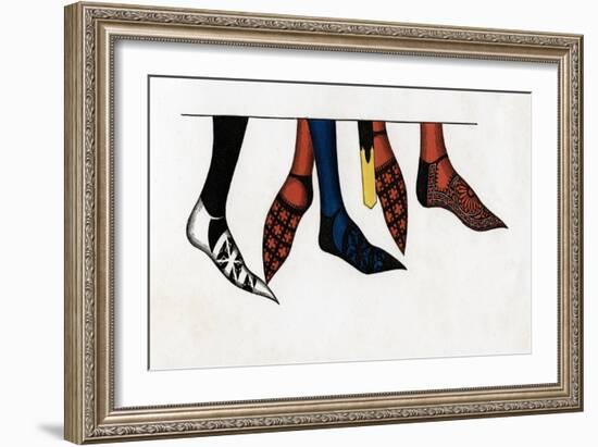 The Hose and Shoes Worn by Princes at the Court of Edward III, (1312-137), 1840-Henry Shaw-Framed Giclee Print