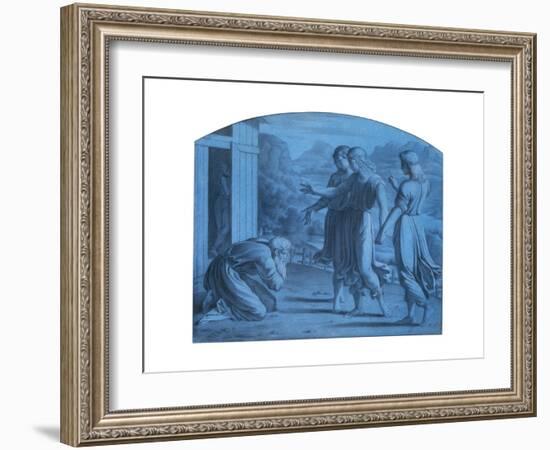 The Hospitalite of Abraham, C1820-1857-Achille Deveria-Framed Giclee Print