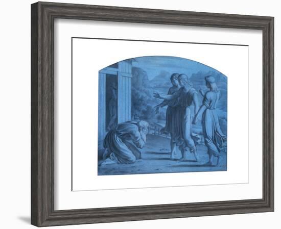 The Hospitalite of Abraham, C1820-1857-Achille Deveria-Framed Giclee Print