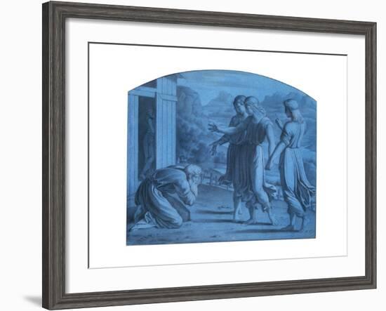 The Hospitalite of Abraham, C1820-1857-Achille Deveria-Framed Giclee Print
