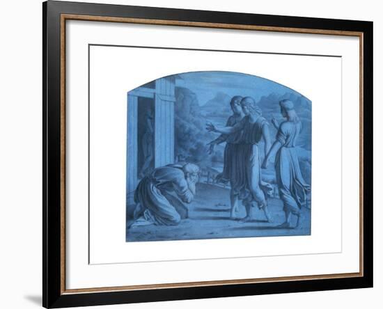 The Hospitalite of Abraham, C1820-1857-Achille Deveria-Framed Giclee Print